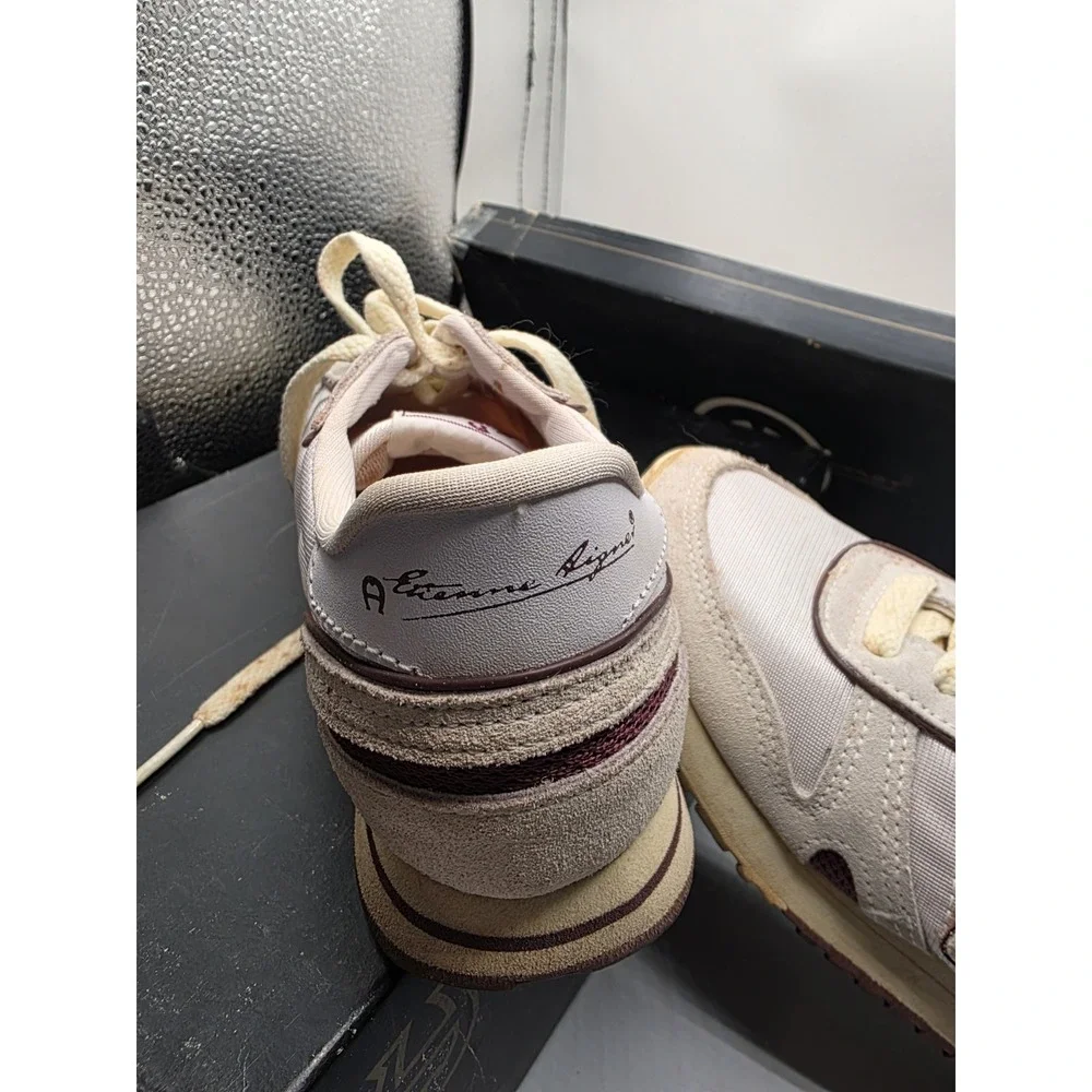 Etienne Aigner Tennis Size 5 Shoes Womens White Brown Sneakers Vintage W/ Box